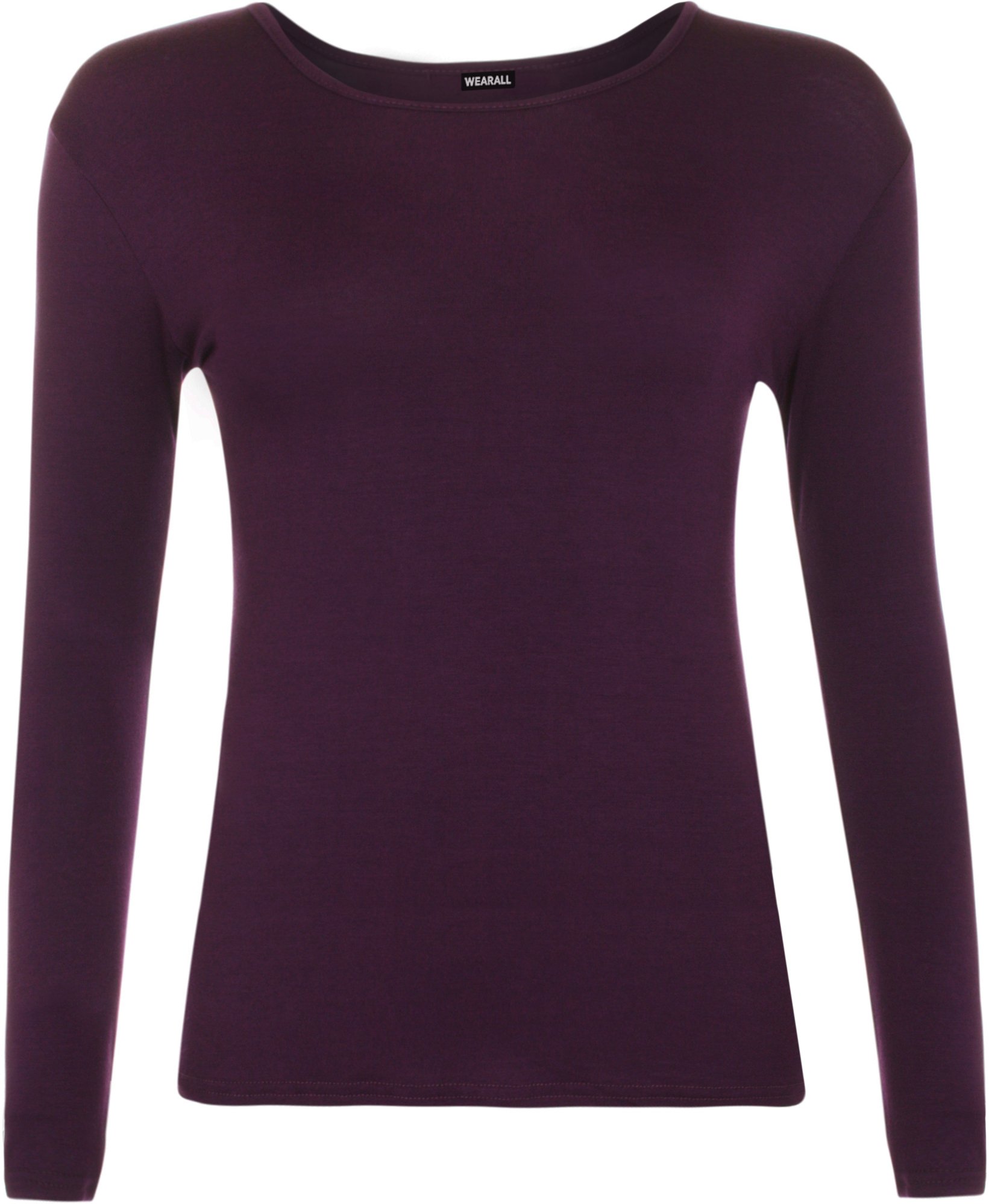 Wearall Women's .Purple Long Sleeve T-Shirt Top - Purple - 8/10