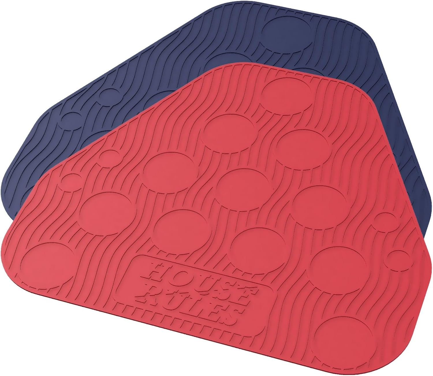 House Rules Red/Blue Silcone Beer Pong Mat (2pc)