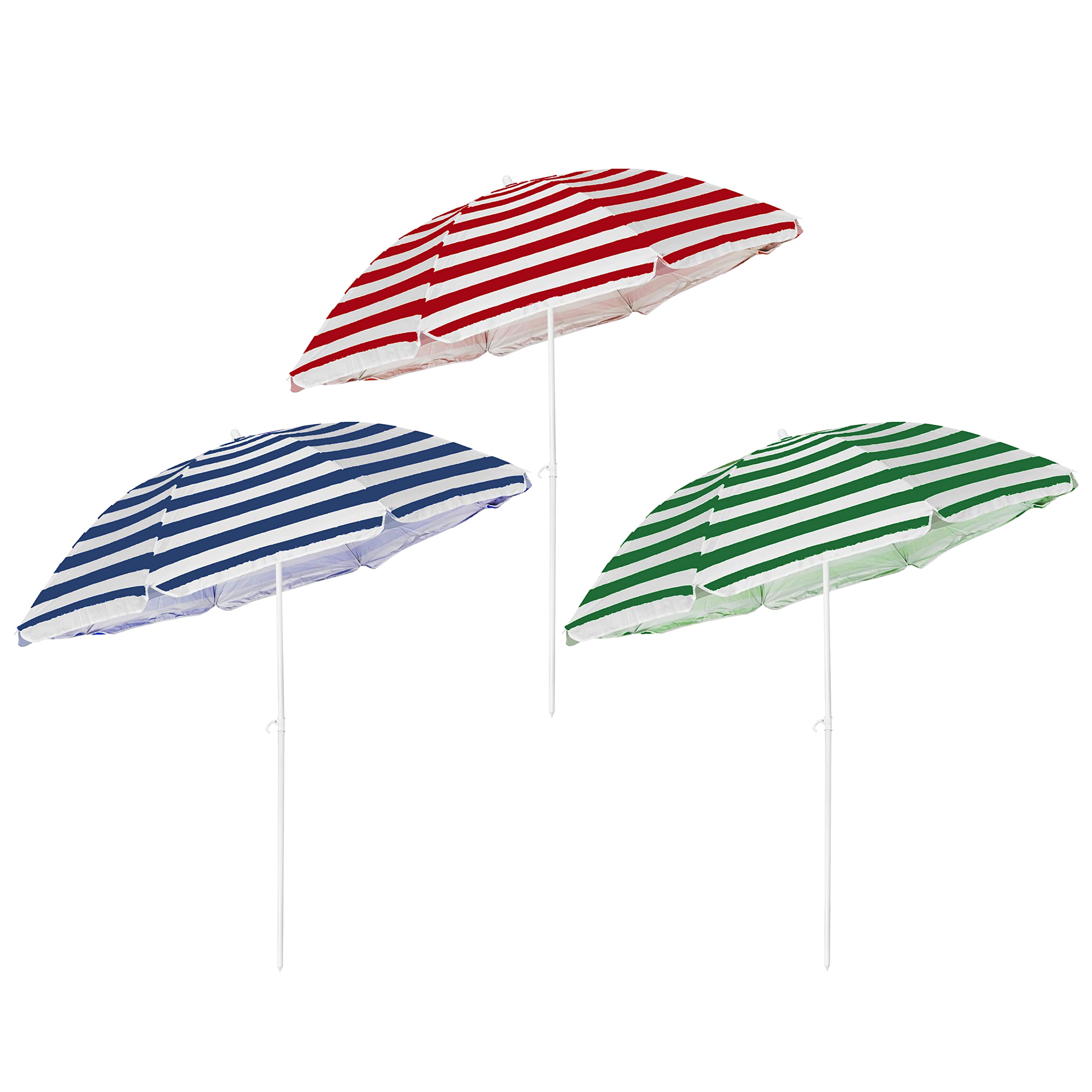 JMS we create smile1.8m Tilting Beach Brolly Parasol Round Umbrella Outdoor Sun Shade For Beach/Pool/Patio UV protection (Random)