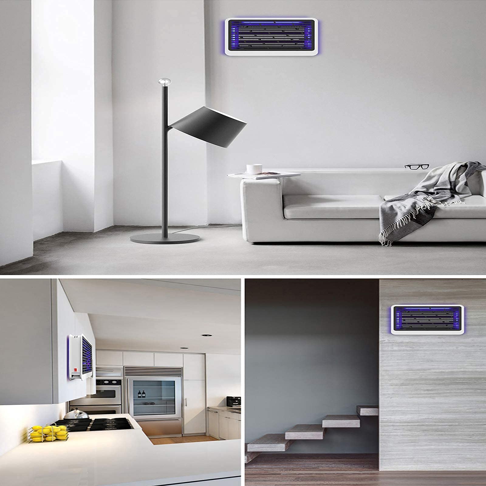 Ammazzamosche elettrico, Luce repellente, Ammazzamosche a luce UV, Lampada antizanzare per interni, Killer portatile, Ammazzamosche commerciale, Utilizzato per uccidere zanzare, mosche e falene (Bianc
