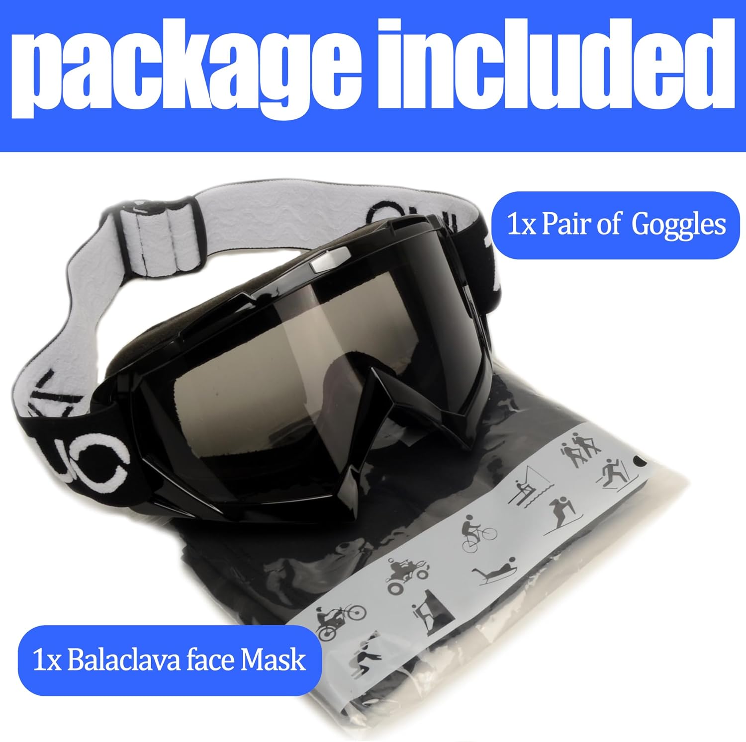 ATV Goggles with Balaclava face Mask for Men Women and Youth, Dirt Bike Motorcycle Motocross Riding Ski Goggles - Image 7
