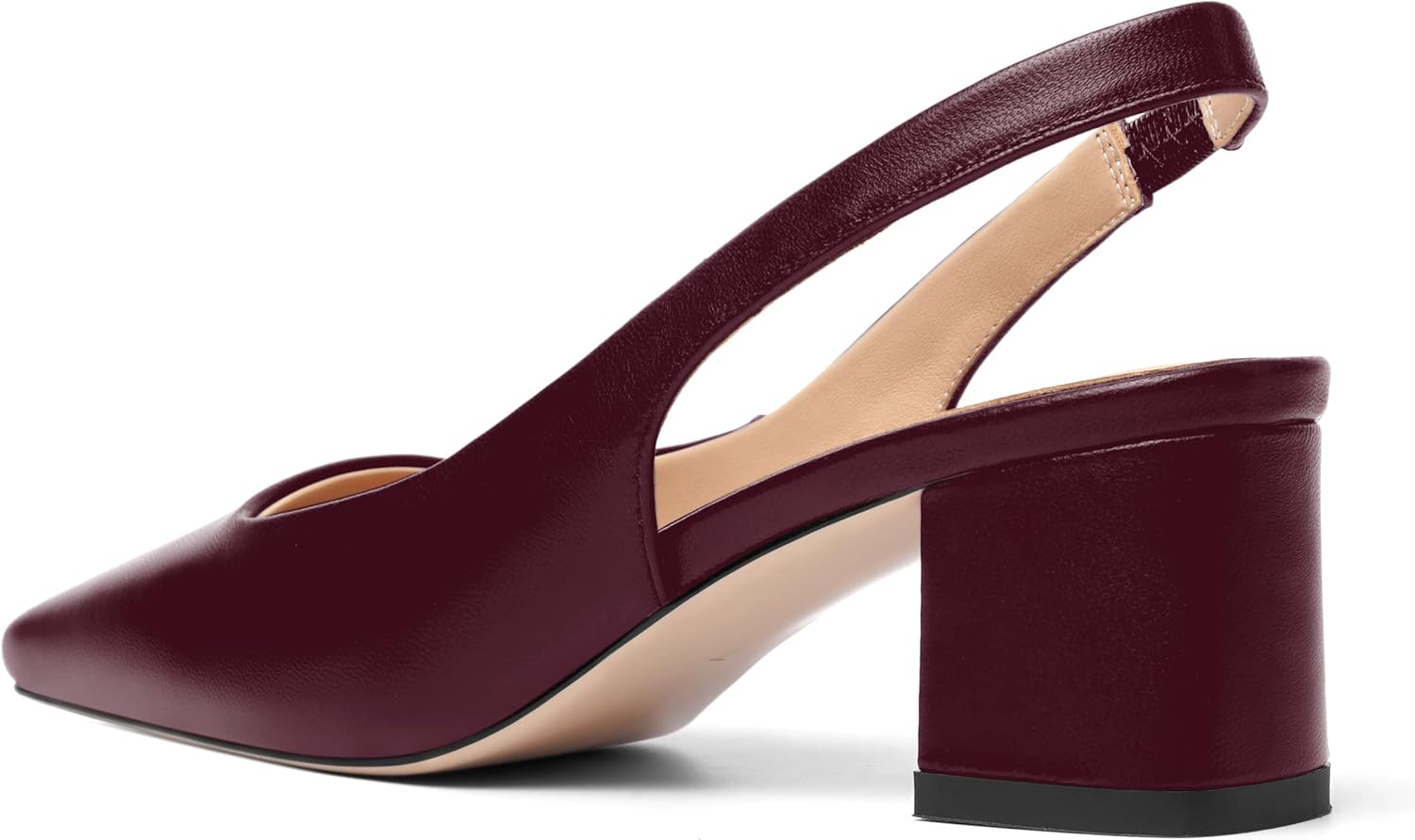 FOGEENA Womens Matte Square Toe Sexy Bridal Slip On Solid Chunky Leather Low Heel Pumps Shoes 2 Inch