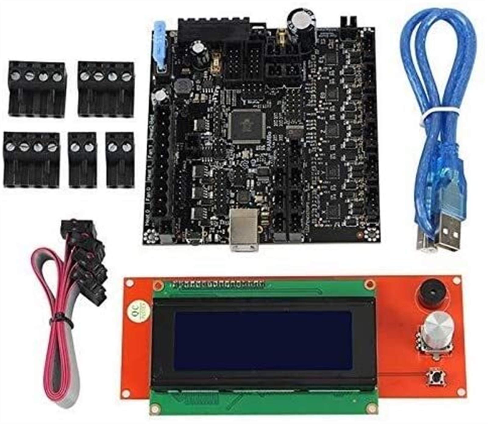 Auoeer3D Printer RAMBo 1.4 Motherboard Integrated Board +2004LCD Screen Main Control Board Kit for Lulzbot Taz6 Driver board