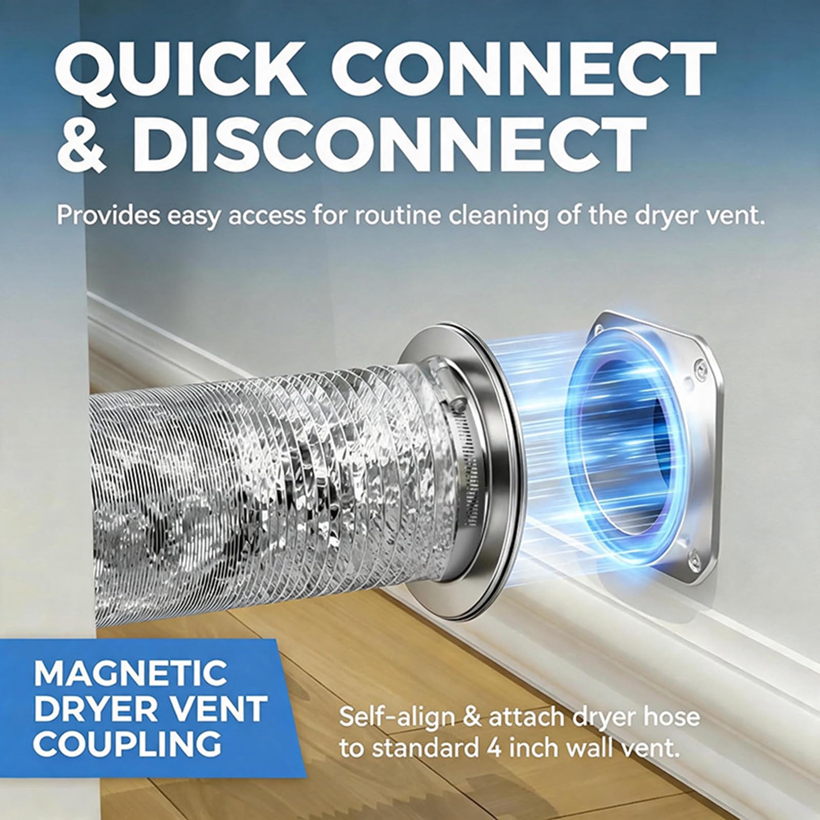Set di Giunti per Sfiato Asciugatrice Magnetici, Design Compatto in
