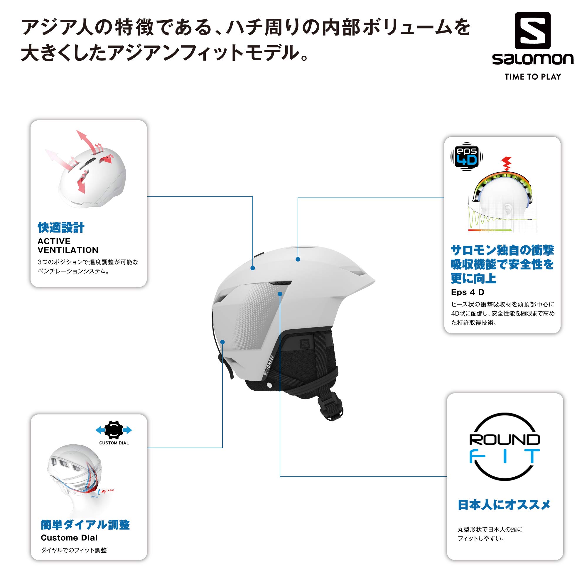 Salomon Casco Pioneer LT Asian Fit White 000 - M : Amazon.es