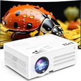 TMY Native 1080P Projector with WiFi and Bluetooth&comma; Outdoor Movie Projector with Sreen&comma; Compatible with Smartphone&comma; HDMI&comma; USB&comma; PC&comma; DVD&comma; Fire Stick&comma; PS5 for Home&comma; Bedroom&comma; Outdoor Use&comma; white