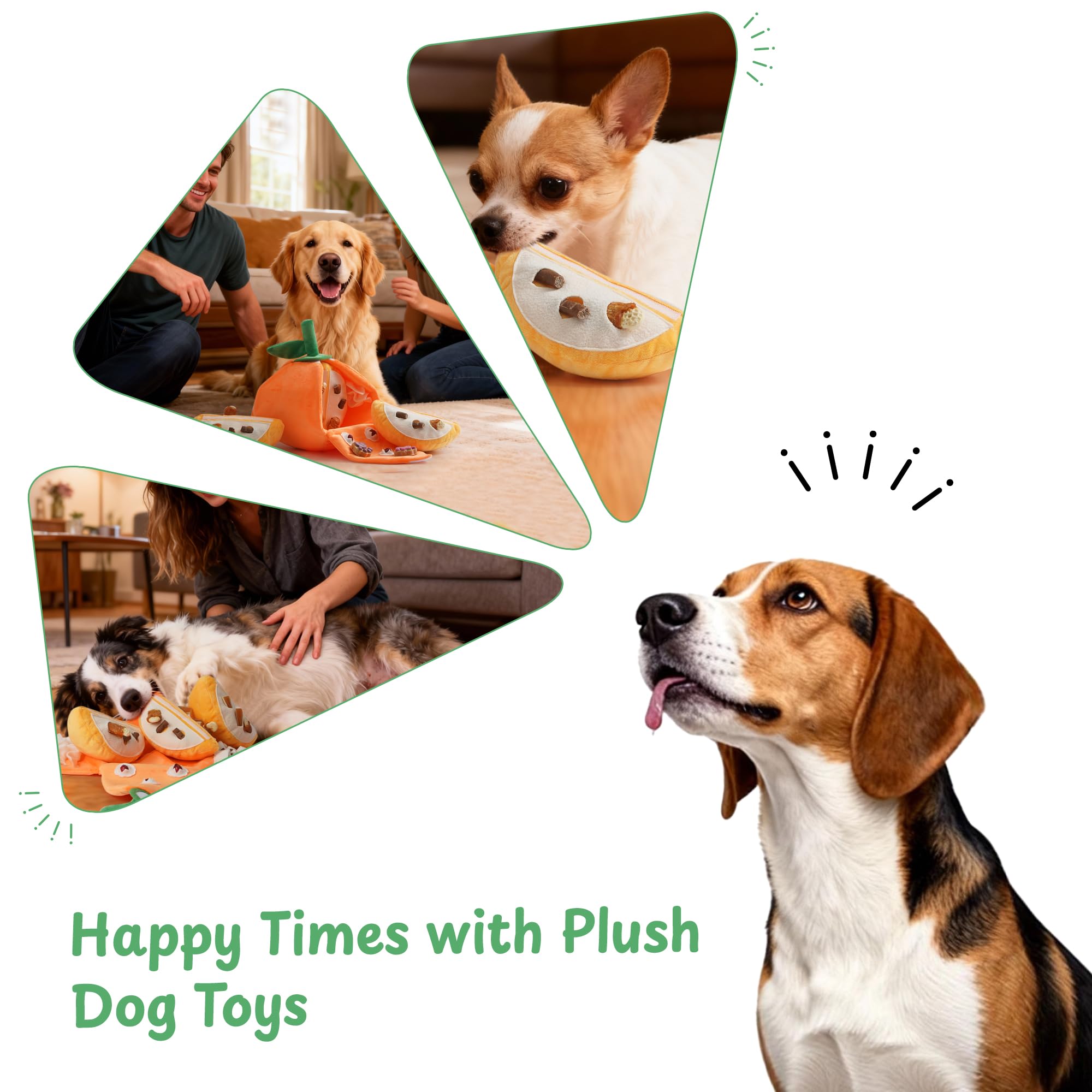 Nocciola Juguete chirriante Interactivo para Perros, 5 en 1, Tema Naranja, Juguete de Peluche de Inteligencia con Rompecabezas para Mantener a los Perros ocupados, Hide and Seek para Perros pequeños