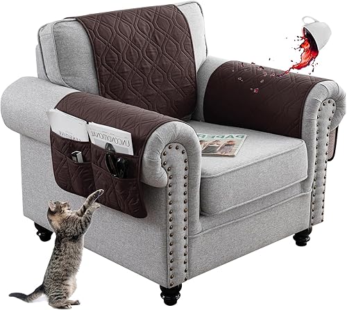 EXTLEZSA Funda impermeable para reposabrazos de sofá, funda antideslizante para reposacabezas y reposabrazos de sofá, organizador de almacenamiento EXTLEZSA Funda impermeable para reposabrazos de sofá, funda antideslizante para reposacabezas y reposabrazos de sofá, organizador de almacenamiento