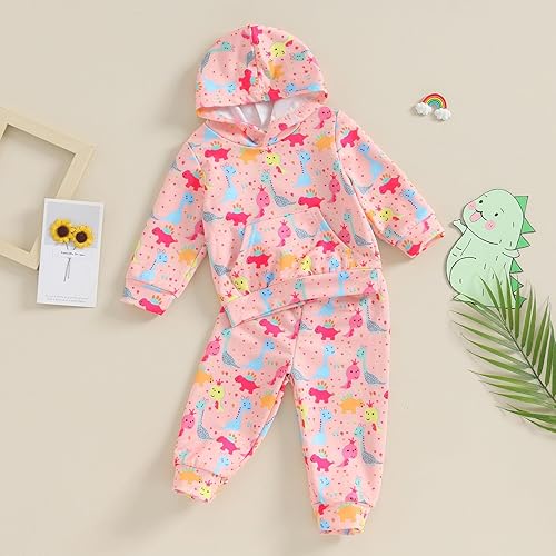 Miniatura 4 de Karwuiio Conjunto de 2 piezas para bebé recién nacido, sudadera con capucha y pantalones, ropa de otoño e invierno