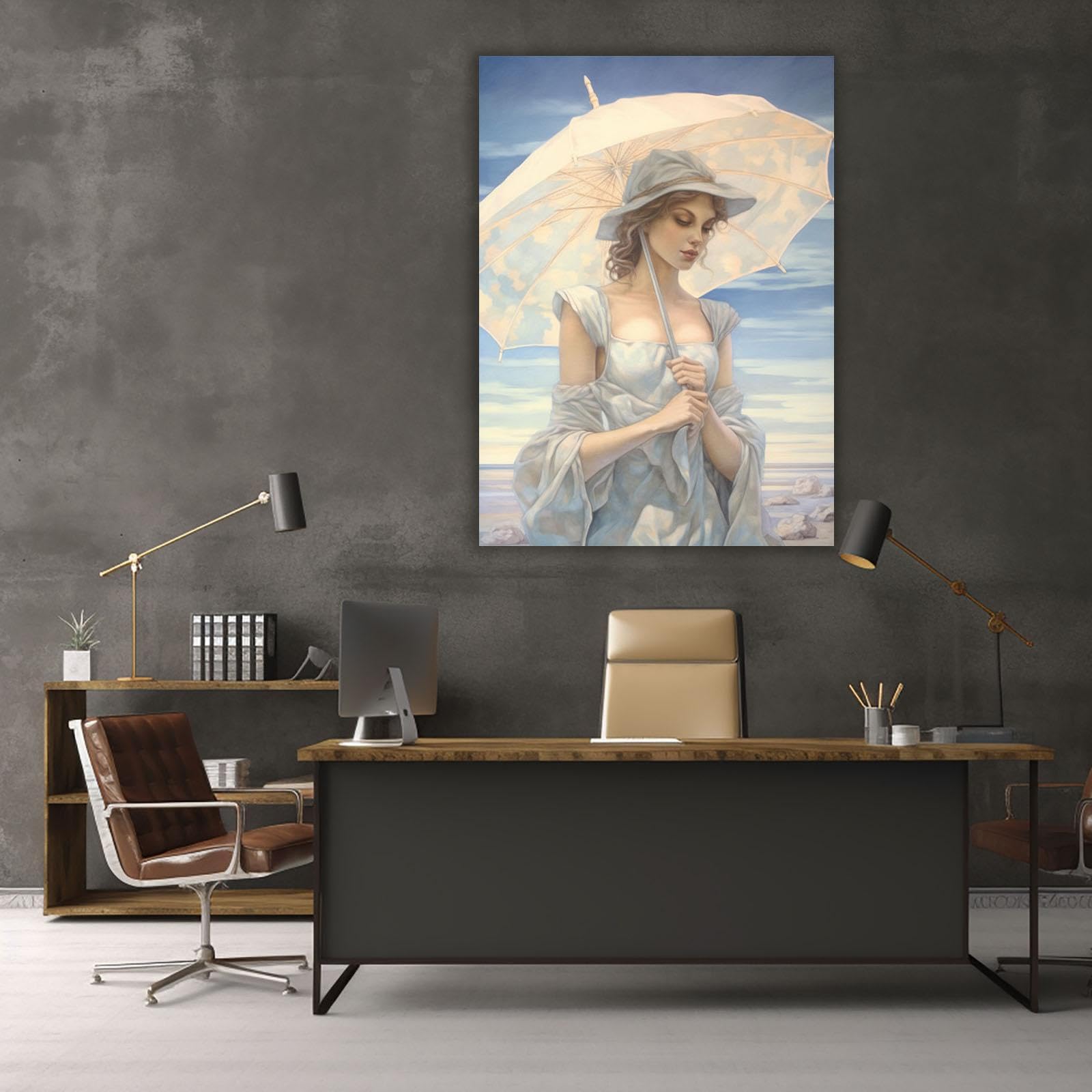 パステル画　海の絵　人物画　美人画　絵画　風景画　アート　インテリア 海 絵 風景画 アート パステル画 インテリアの通販 by