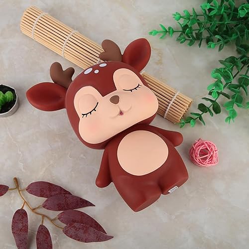 Miniatura 3 de Alcancía, Marrón Forma De Dibujos Animados Innovador Niño Niño Niña Caja Olla Casa Deco ion IRL Supvox Ciervo Ahorro De Dinero