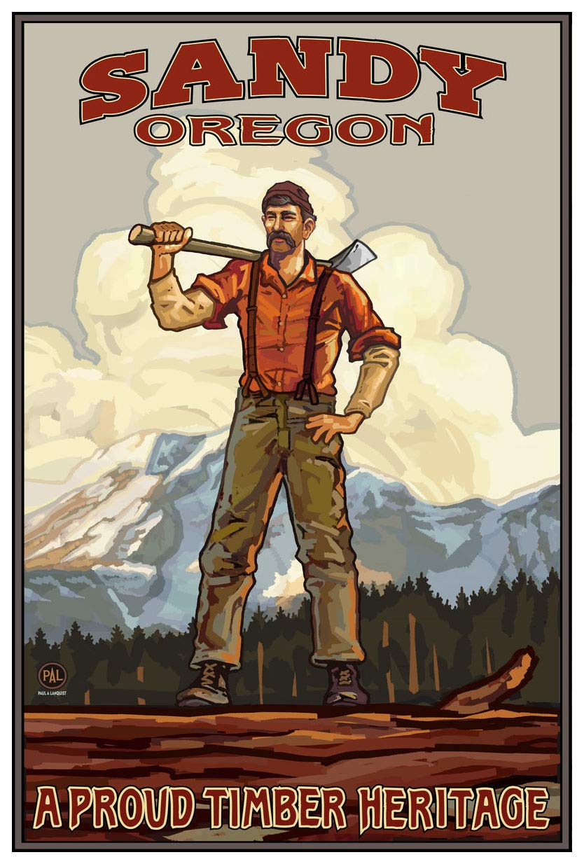Amazon.com: Sandy Oregon Lumberjack Giclee Art Print Poster from