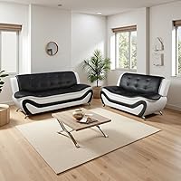 Vista 1 de Sofás de cuero para sala de estar, juego de sofá seccional, juego de 2 piezas de muebles para sala de estar, juego de sofá y sofá biplaza