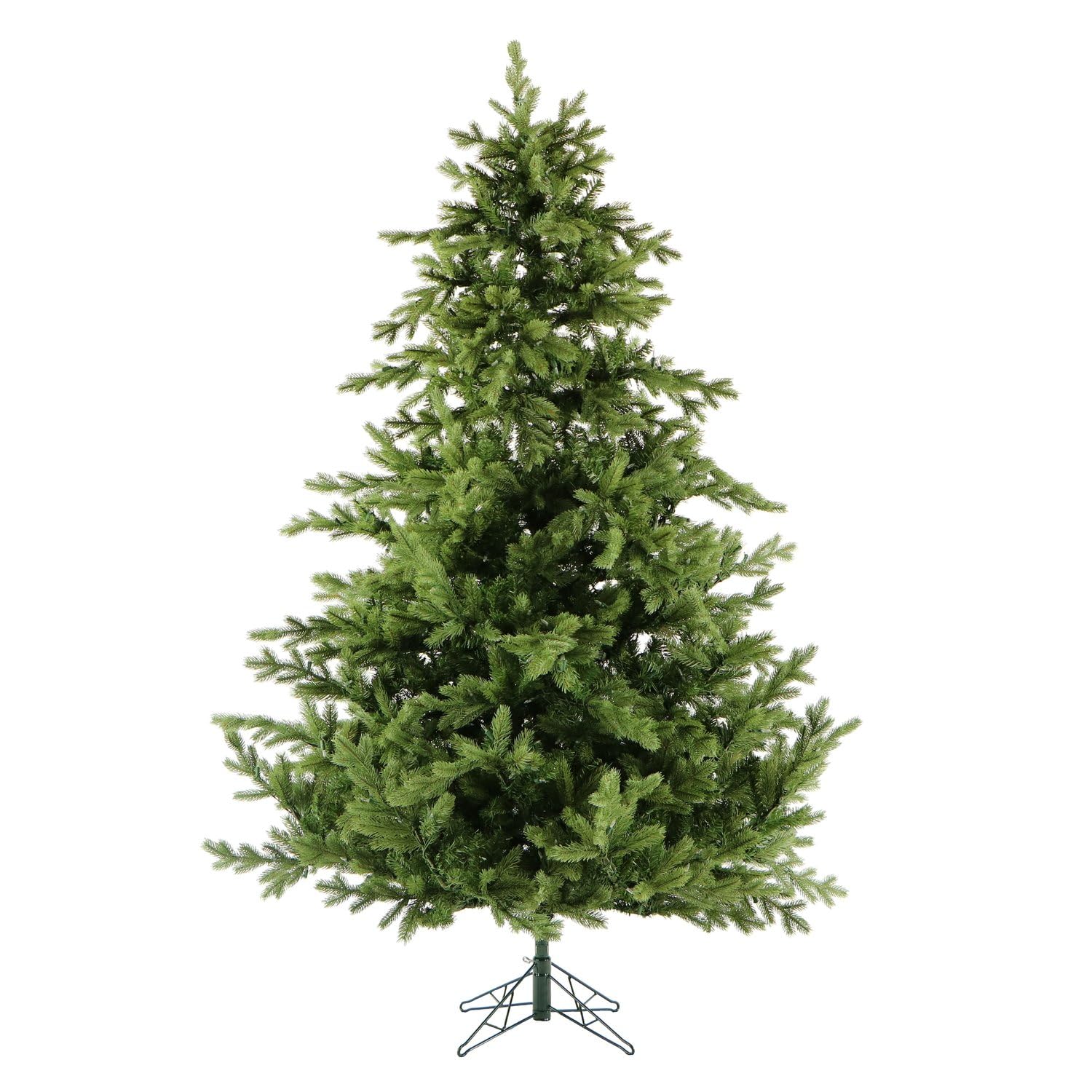 Fraser Hill Farm 7.5-Ft. Foxtail Pine Artificial Christmas Tree with Stand and No Lights, Unlit Foldable Fake Christmas Tree with Realistic Foliage for Home Decoration