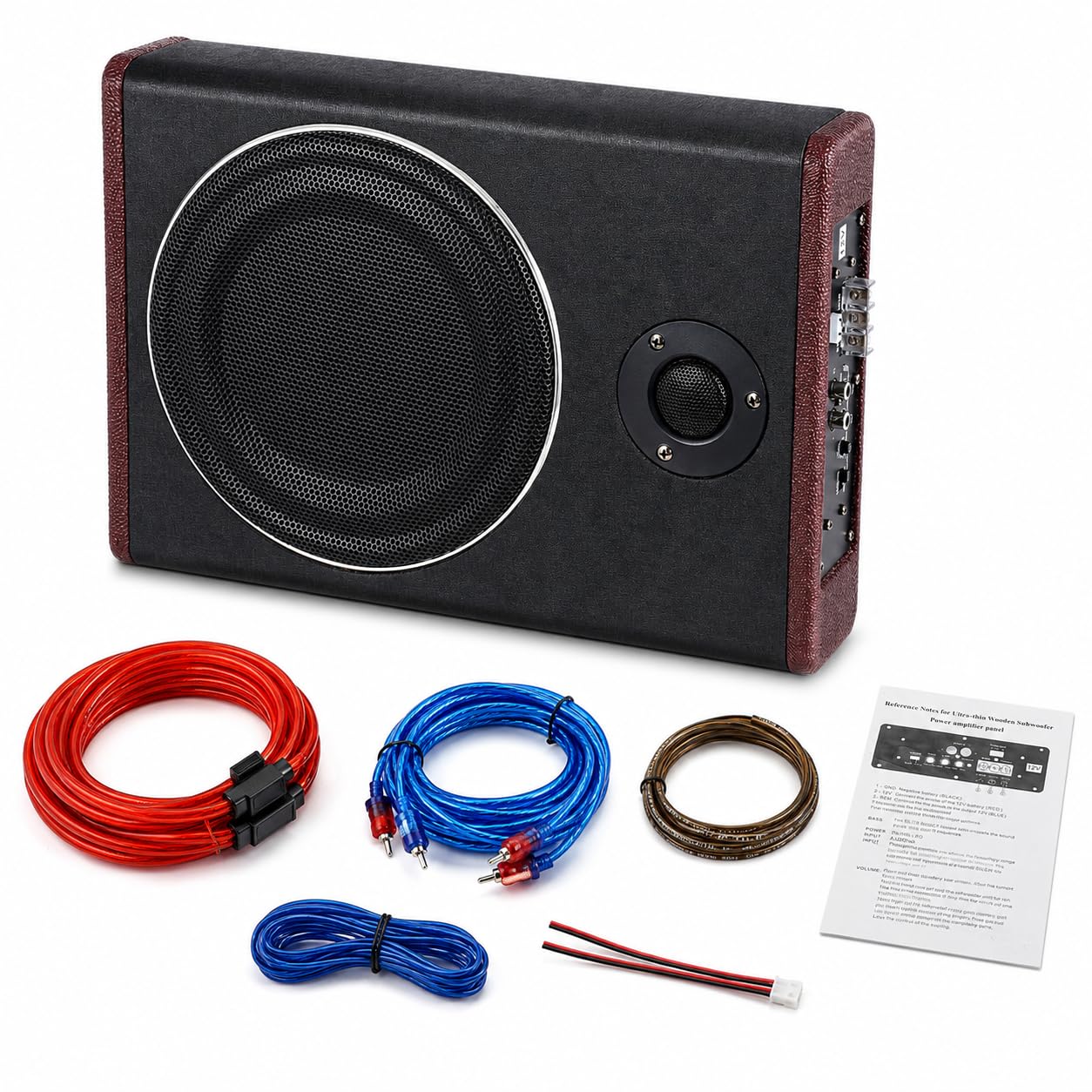 Caisson de Basse Voiture Amplifié 600W, Subwoofer Voiture 8 Pouces 12V