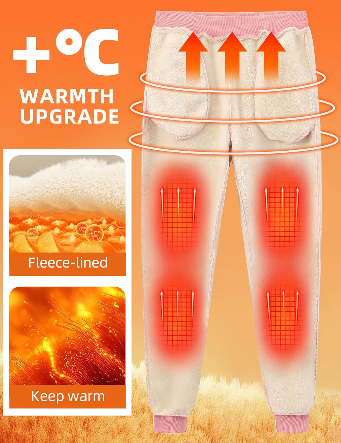 Gihuo Women's Sherpa Lined Sweatpants Winter Warm Fleece Jogger Pants - Image 4