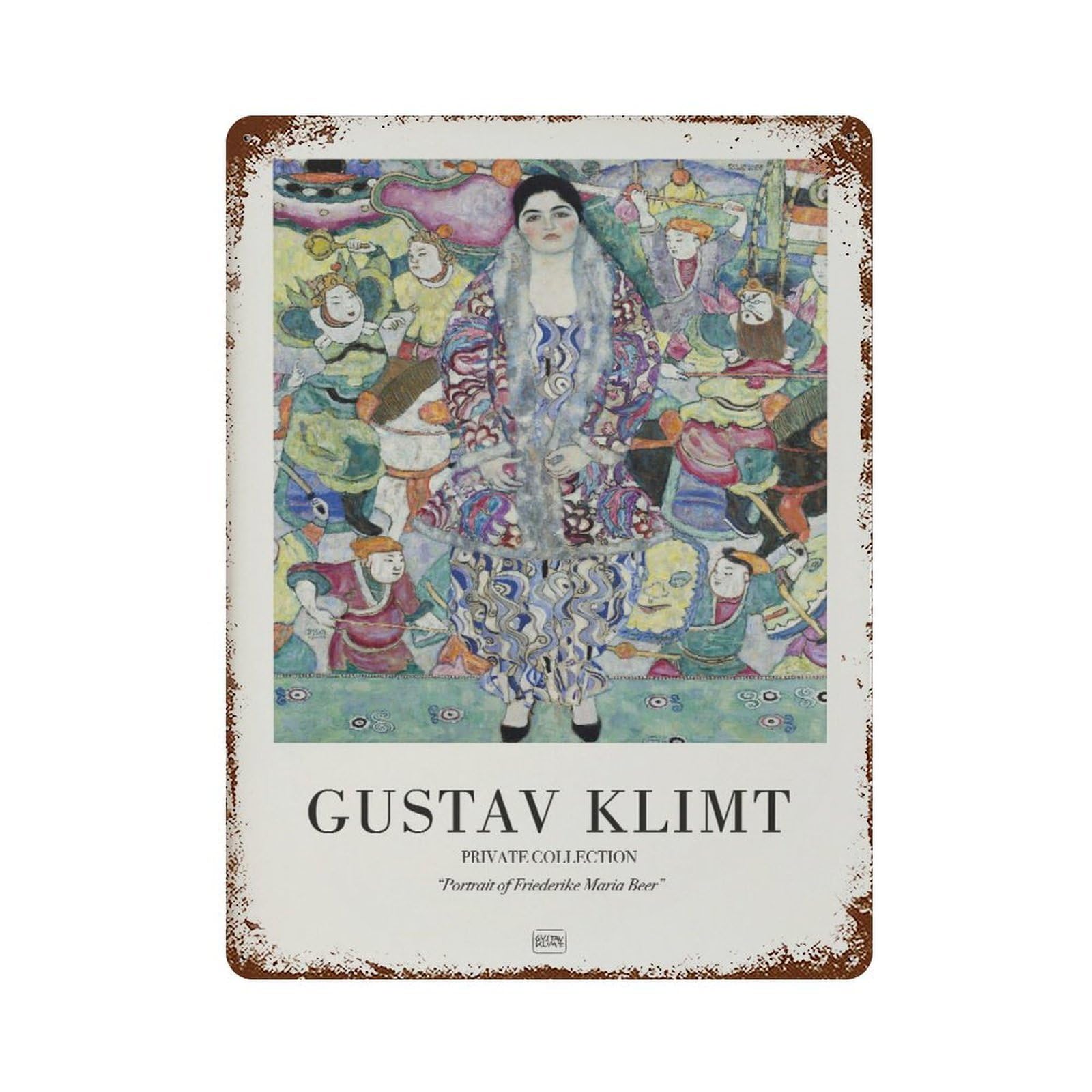 xiaoxiaoshen Gustav Klimt 'portrait of Friederike Maria Beer' Nouveau Wall Decor Art Metal Tin Poster Modern Home Decor Art Home Bar Shop Decorations Vintage Sign 40x30cm