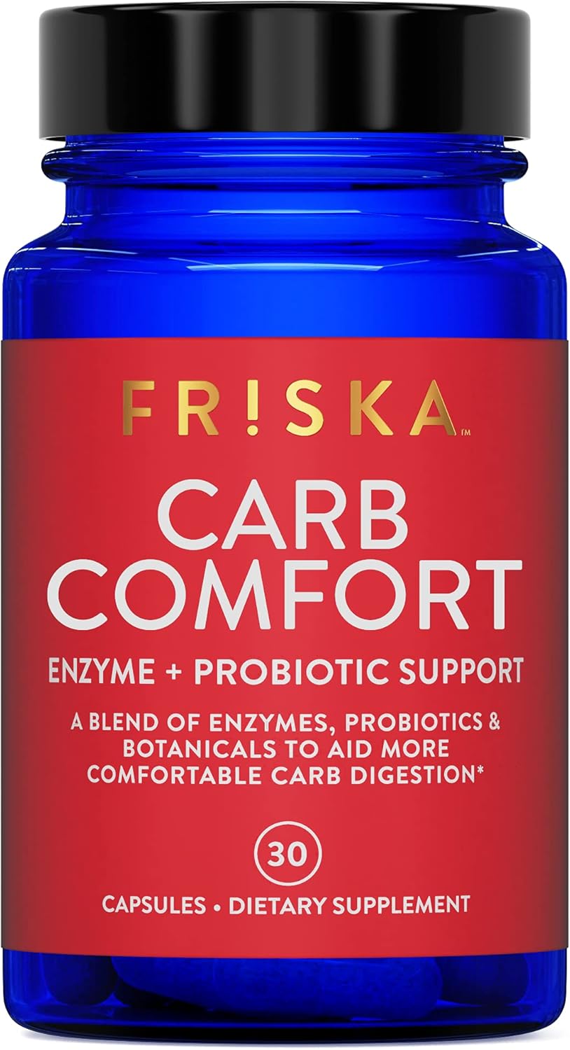 FRISKA Dairy Ease | Digestive Enzymes and Probiotics Supplement | Promotes Better Digestion | Natural Lactose Intolerance Relief & Support | 30 Capsules : Health & Household