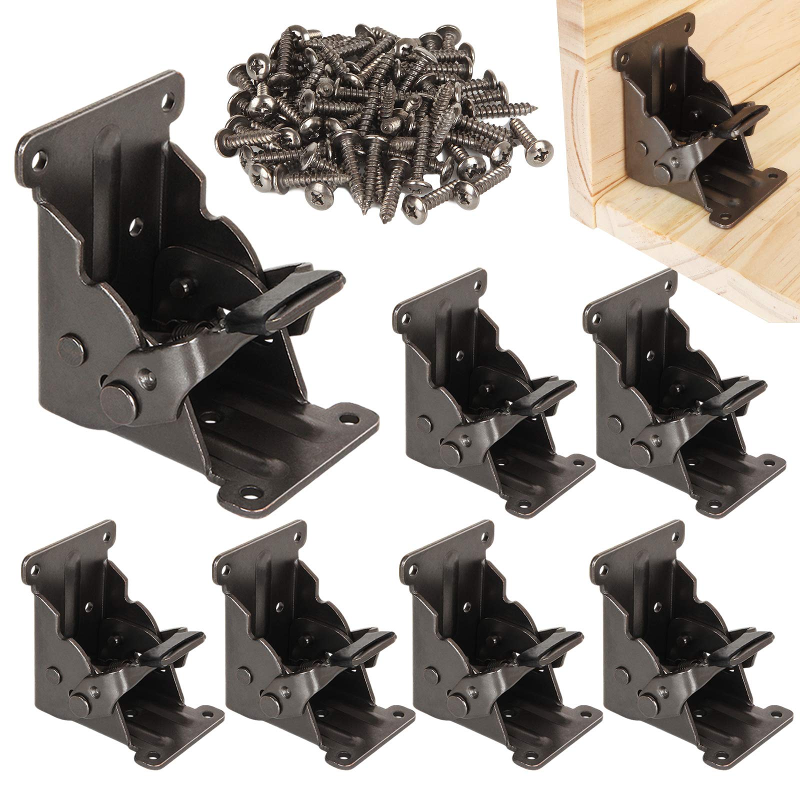 Buy 8 Pack Folding Brackets, Lock Extension Support Bracket, Foldable SelfLock Hinge Leg