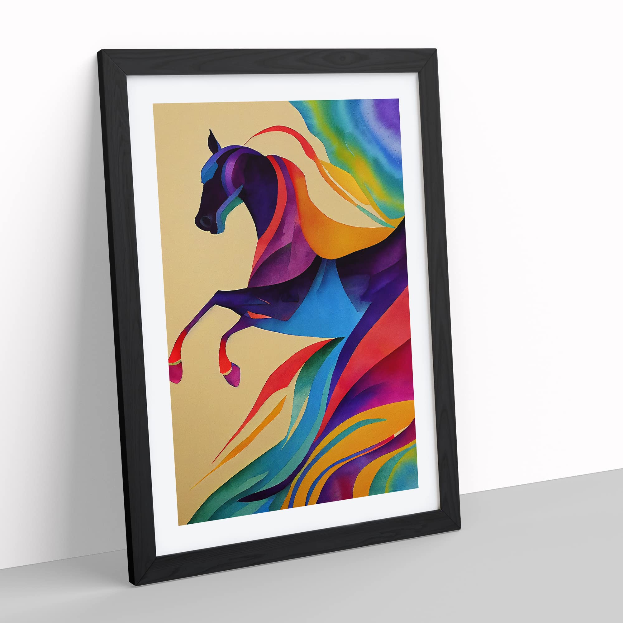 Horse Abstract Art No.4 Framed Print, Black, A3 (34 x 46 cm) - Image 2