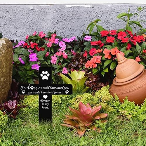 Miniatura 6 de CALIDAKA Estaca conmemorativa para tumbas para mascotas, placas conmemorativas de estaca de pérdida de mascotas para exteriores, decoración de