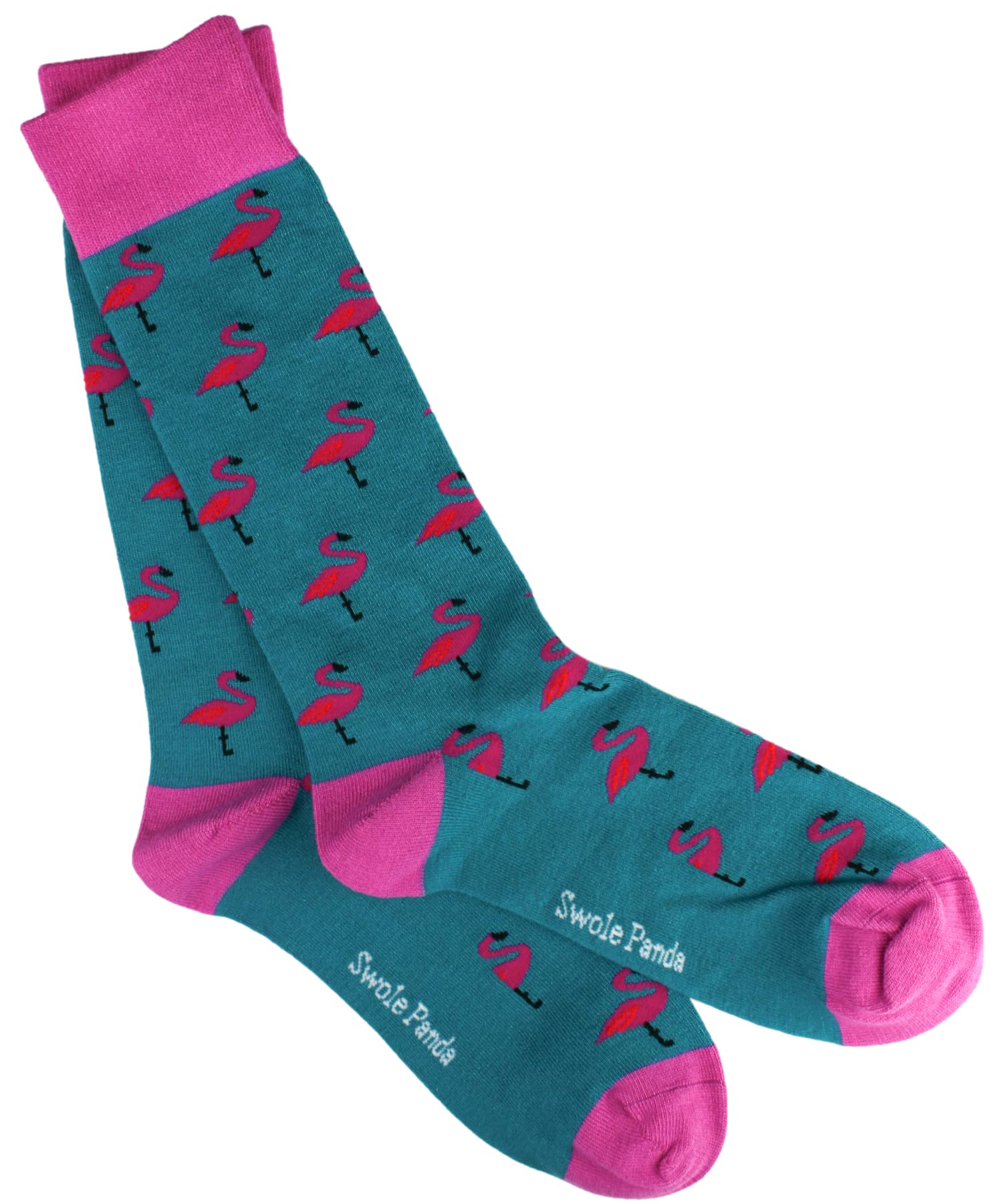 Swole Panda Bamboo Socks UK 4-7 - Pink Flamingo Womens Socks