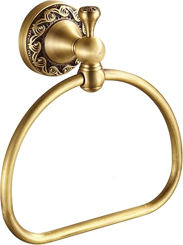 WOLIBEER Toallero de latón, soporte antiguo para toallas de mano, colgador de toallas de mano para baño, accesorios de cocina retro montados en la