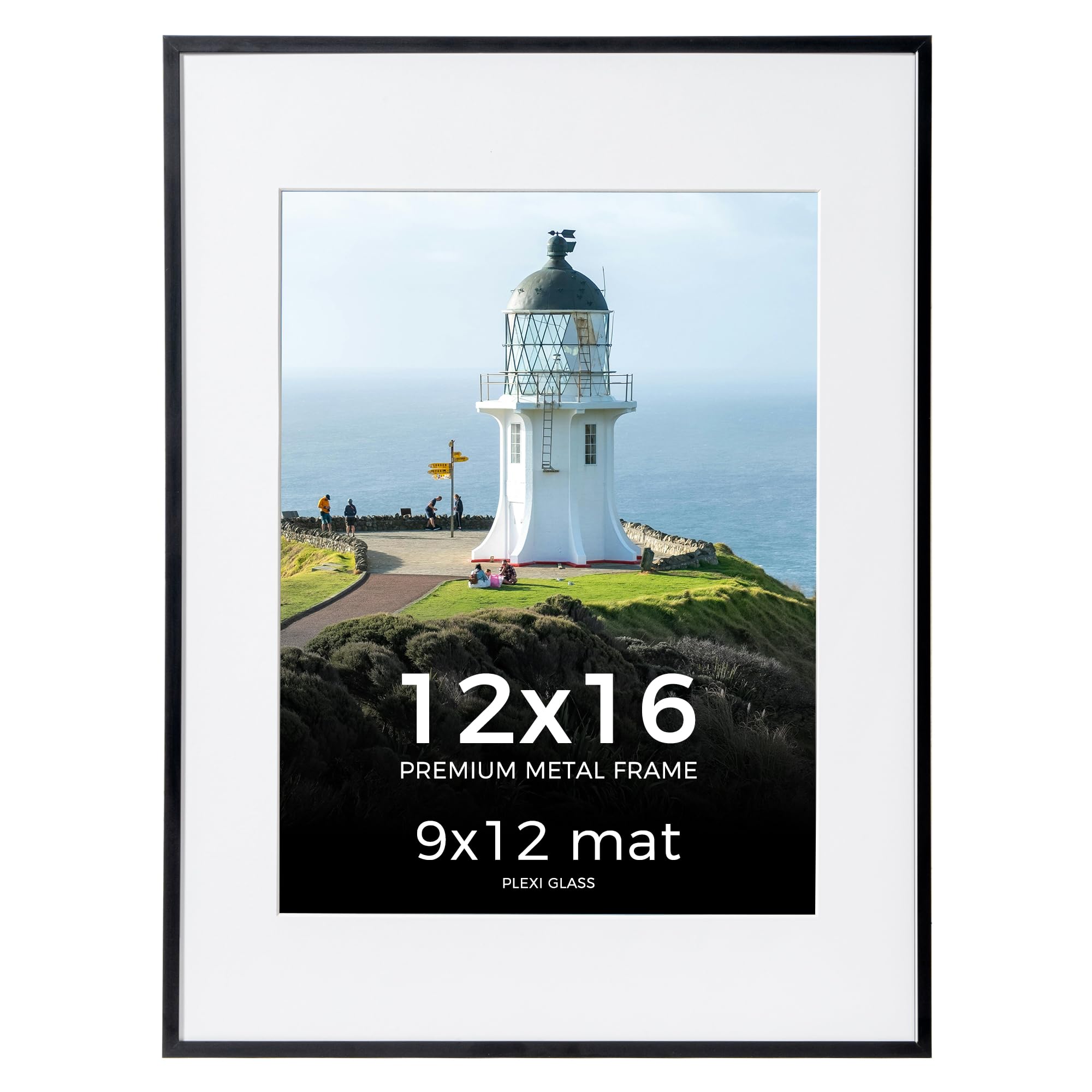 12x16 Picture Frame, 12x16 inch Photo Frame with Mount for 9x12 inch Frame, Metal Frame with Plexiglass Window, Versatile Poster Frame for Home, Gallery Wall Mount Display, Black โ image 1