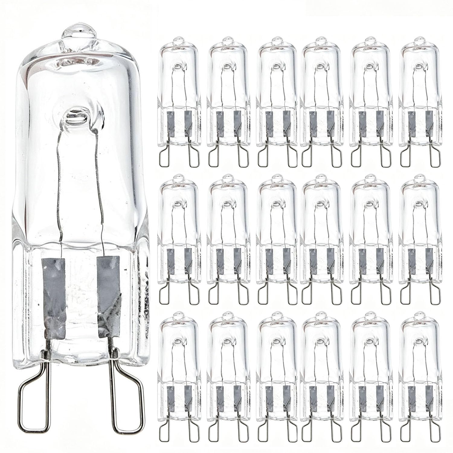 20PCS G9 Halogen Birne 230V 25W G9 Stiftsockel Lampe 2800K für Dunstabzugshaube und Mikrowelle