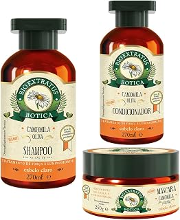 Kit Bio Extratus Botica Camomila Cabelos Claros - Shampoo/Condicionador/Máscara