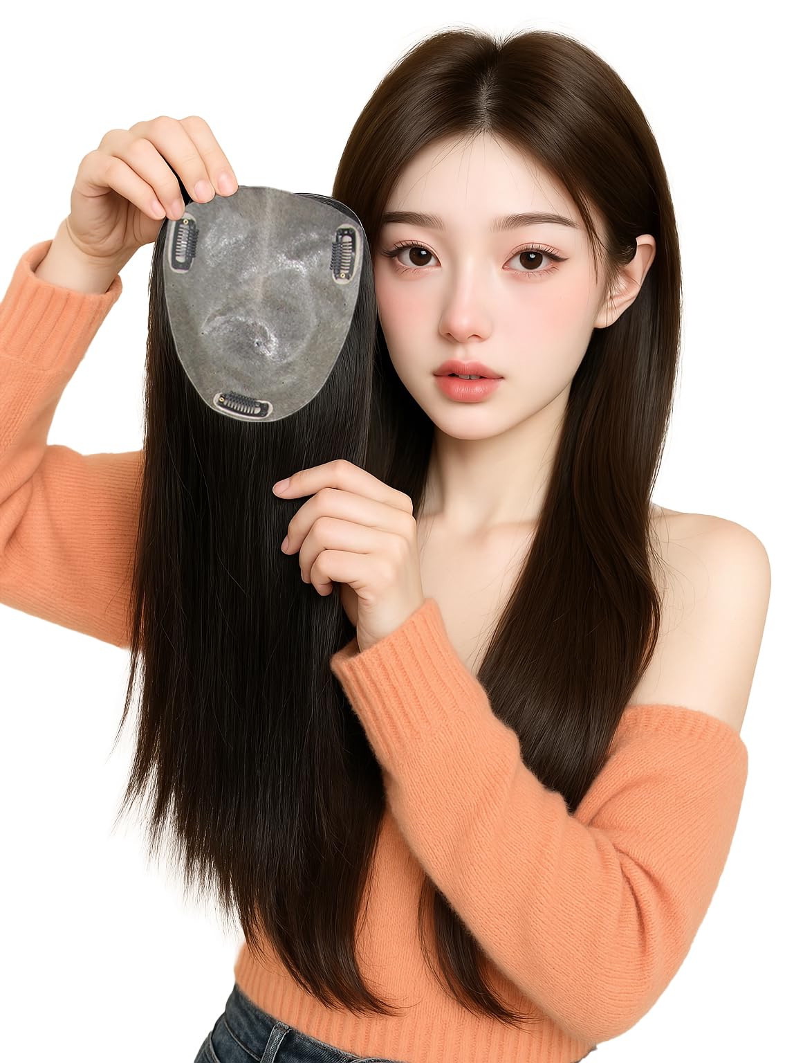 高級ウィッグ♡人毛100%の部分ウィッグ♡ほぼ新品 Amazon.co.jp: HARSW 部分ウィッグ 9A高級人毛100% 頭頂部 女性