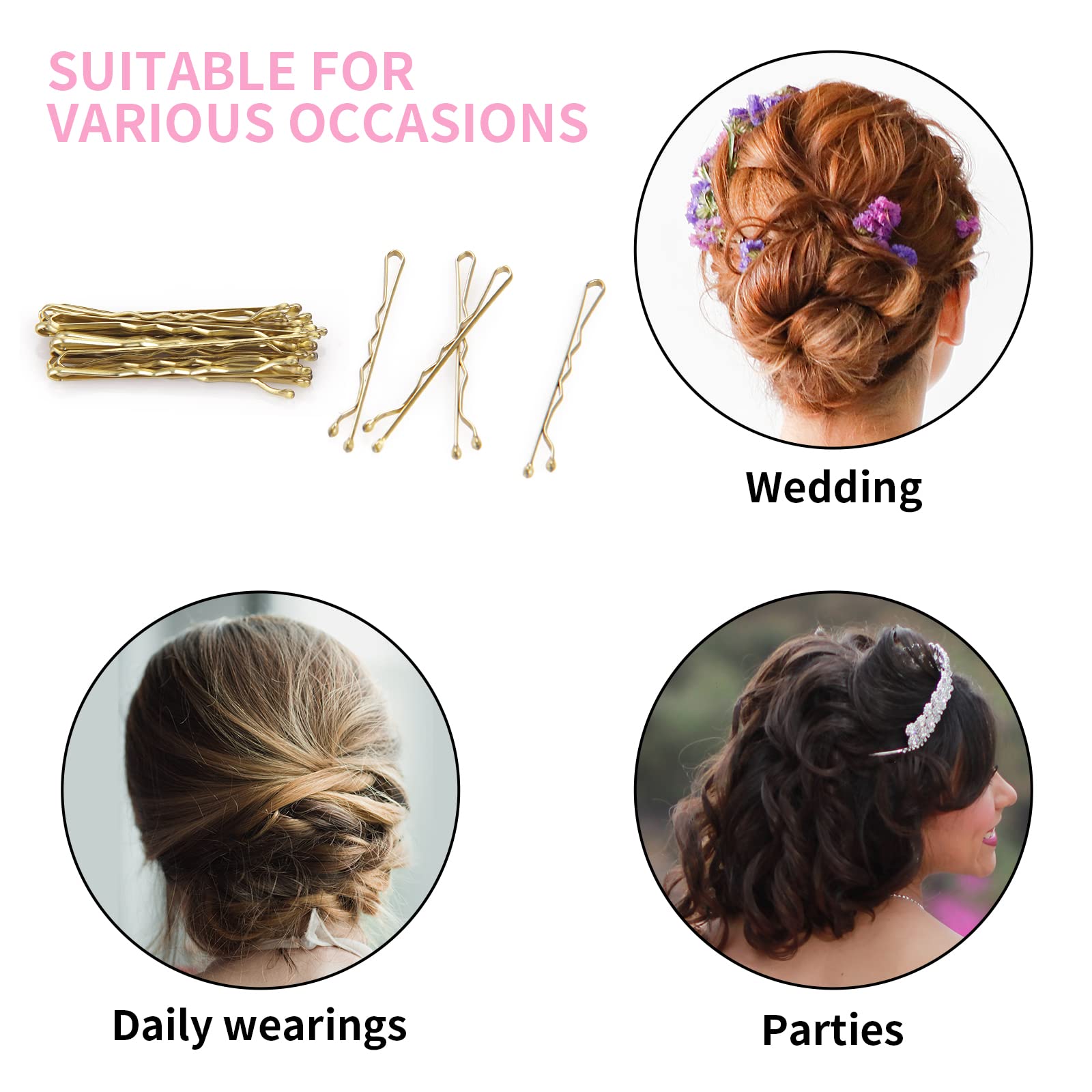 Vaincre Bobby Pin Haarnadeln – 150 Stück Bobby Pins für blondes Haar, goldene Haarnadeln mit Etui (Blond, 5,1 cm)