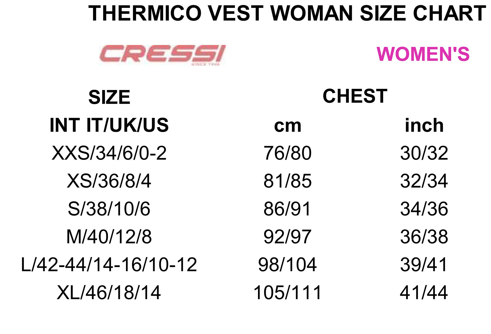 Cressi Thermo Vest LS Lady T Shirt Termica Maniche Lunghe Donna