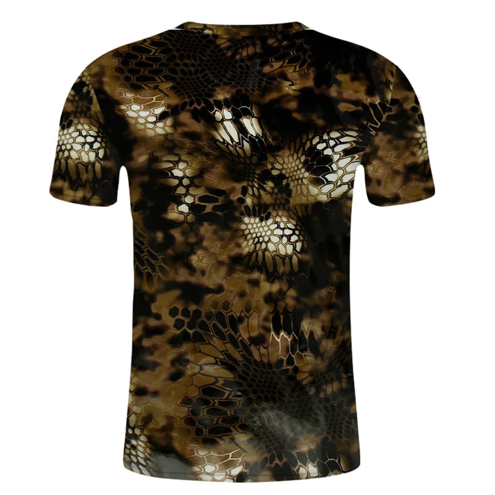 Koszulka męska z krótkim rękawem, na czas wolny, sportowa, 3D, zabawny nadruk, na lato, krój slim fit, luźna grafika, okrągły dekolt, dla mężczyzn, brąz, XXL