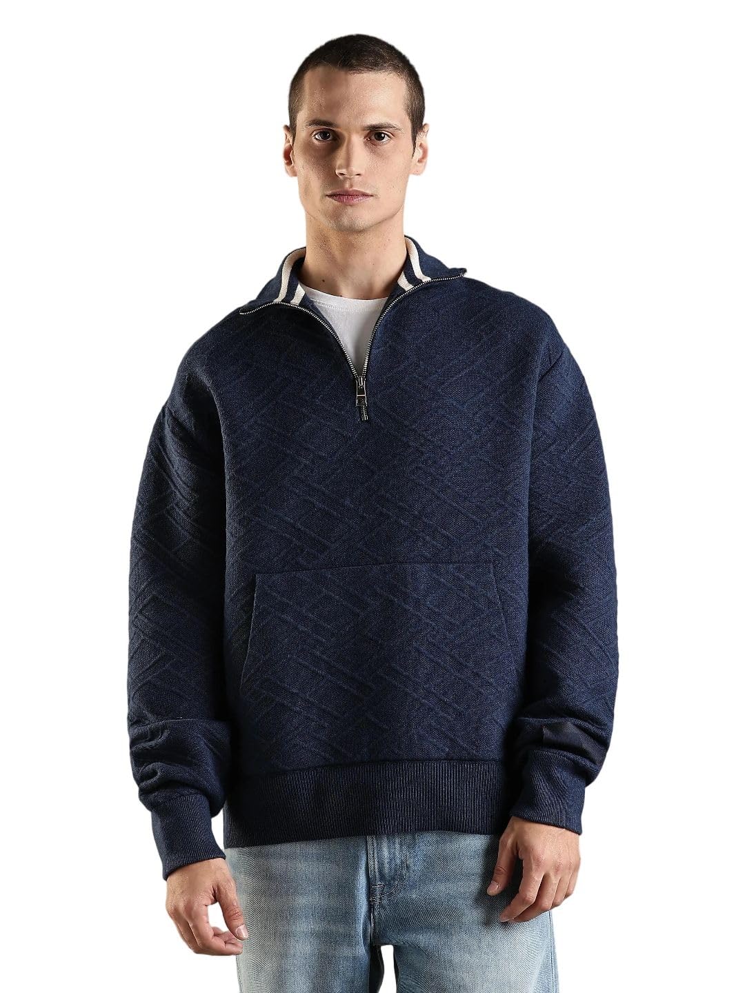 tommy hilfiger Self Design Boxy fit Cotton Sweatshirt-picture-28