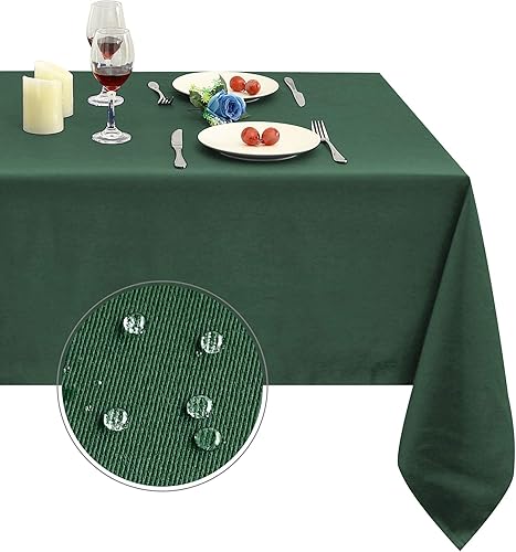 Obstal 210GSM Rectangle Table Cloth - Heavy Duty Water Resistance Microfiber Tablecloth, Decorative Fabric Table Cover for Outdoor and Indoor Use