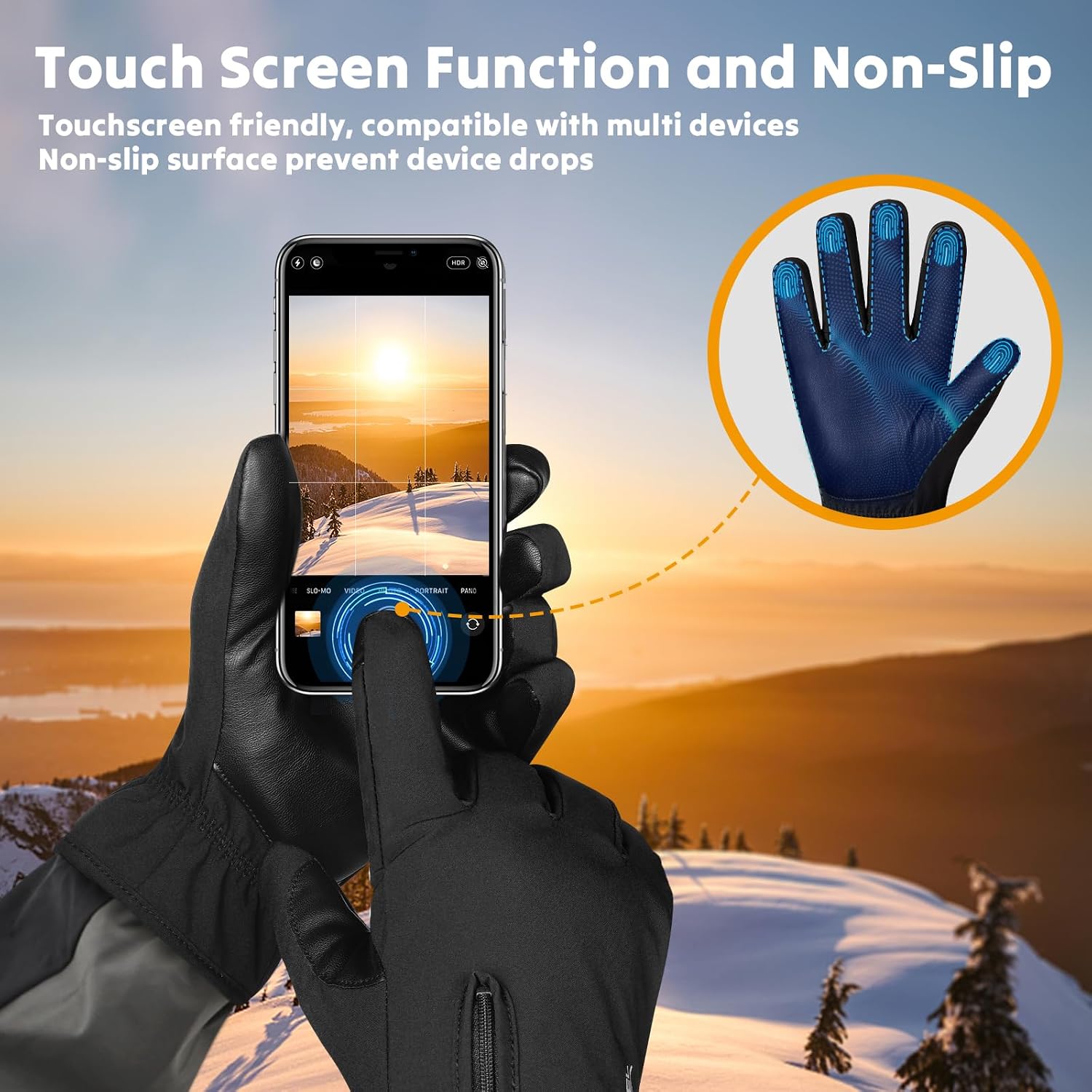 ATERCEL Winter Gloves for Men Women, 2024 Upgraded Thermal Gloves with Graphene Cotton Waterproof Gloves for Cold Weather image 3