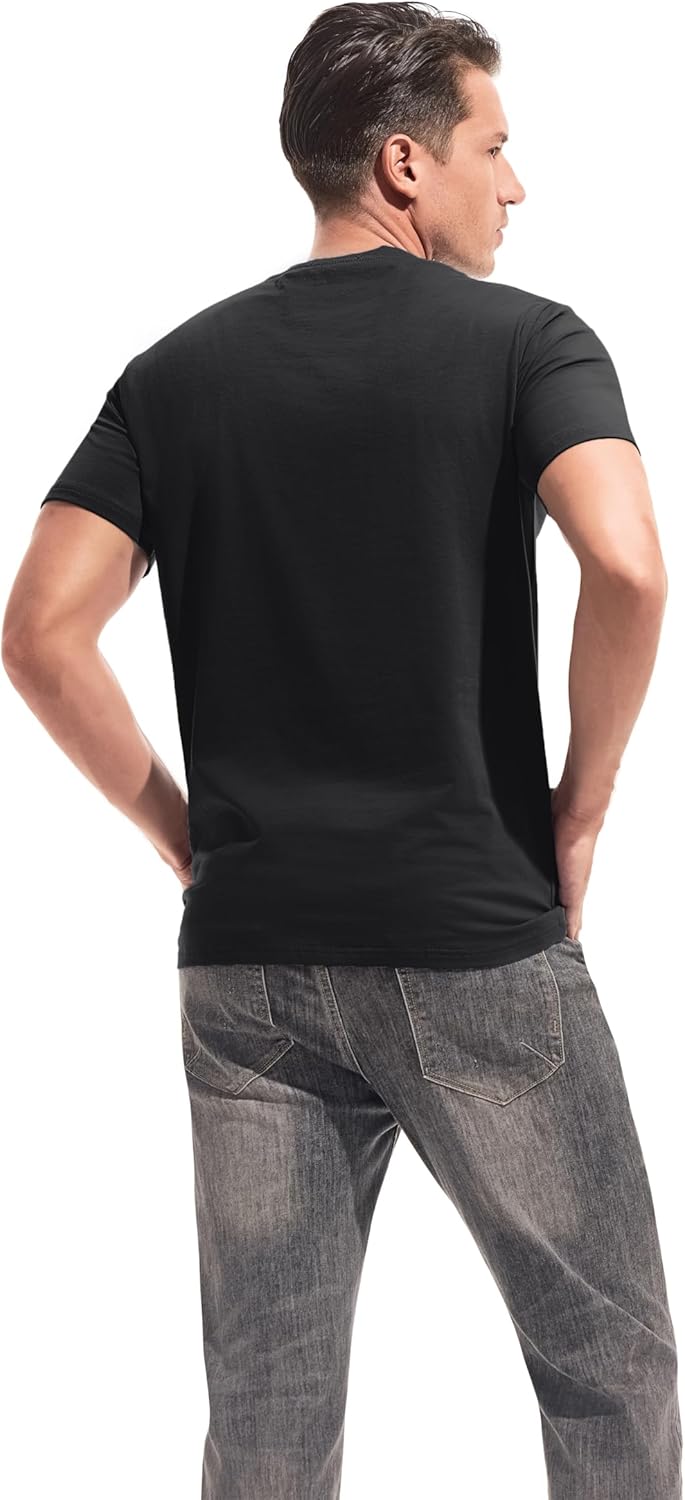 VEIISAR Mens T Shirt - Short Sleeve Crew Neck Soft Fitted Elastic Tees Fresh Classic Tshirts Color 20+ - Image 4