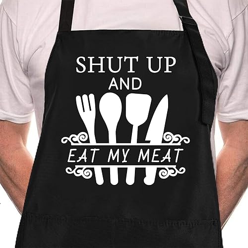 Rosoz Delantales divertidos para parrilla para hombres, papá, marido, él, delantales para hombres con bolsillos, regalos del día del padre, delantal