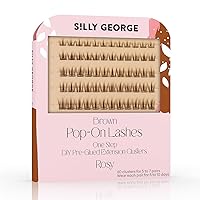 Vista 13 de Silly George Pestañas emergentes – racimos de pestañas postizas prepegadas de 1 paso, extensiones de aspecto natural, color negro, juego de 5 a 7