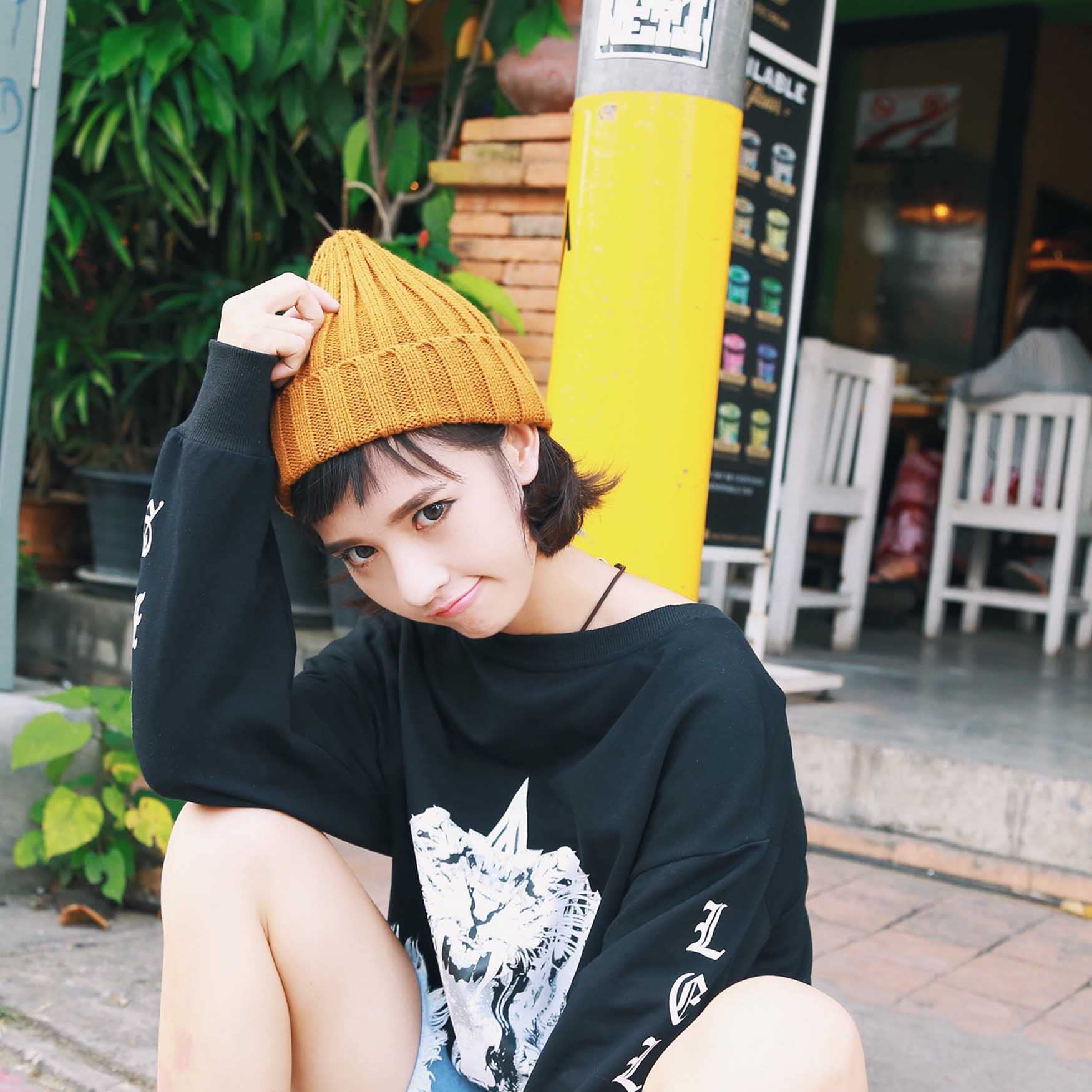 Amazon.co.jp: xadgwsd(るみ) ニット帽 レディース 親子 とんがり帽子