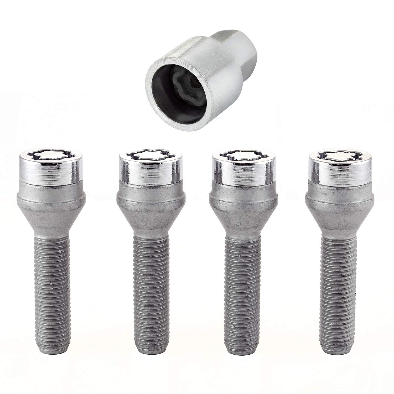 Amazon.com: McGard 27111 Chrome Bolt Style Cone Seat Wheel Locks