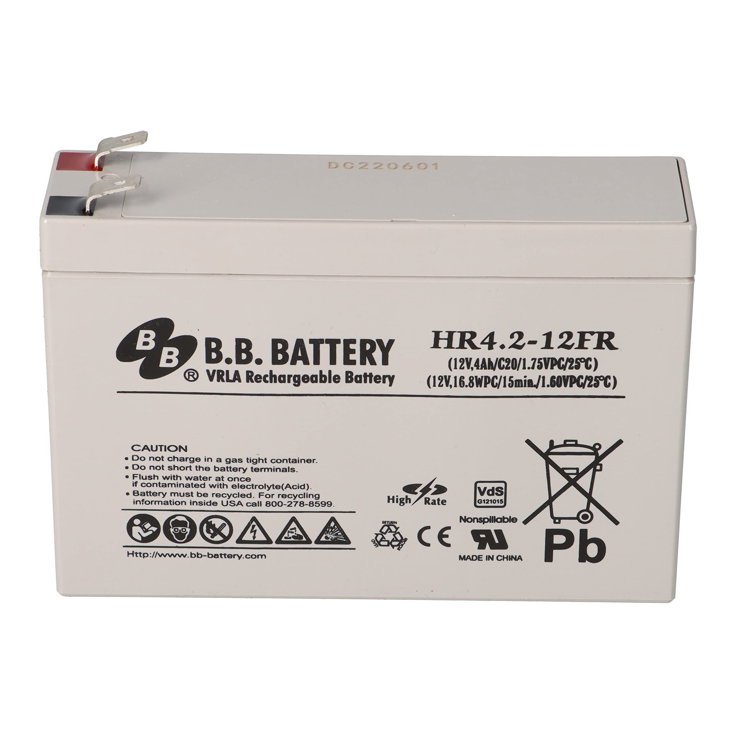 Batería de plomo 12 V 4,2 Ah AGM con VDs compatible con UP-VW1220P1 UPC etc.