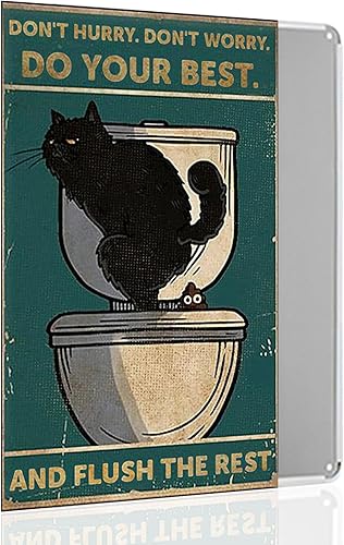 Miniatura 48 de Letrero de metal retro con texto en inglés "Are You Pooping Cat Cat", decoración de baño con texto en inglés "Are You Pooping", decoración del hogar