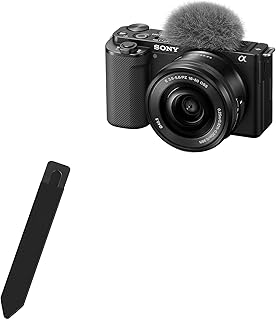 BoxWave Stylus Pouch Compatible with Sony ZV-E10 - Stylus PortaPouch, Stylus Holder Carrier Portable Self-Adhesive - Jet Black
