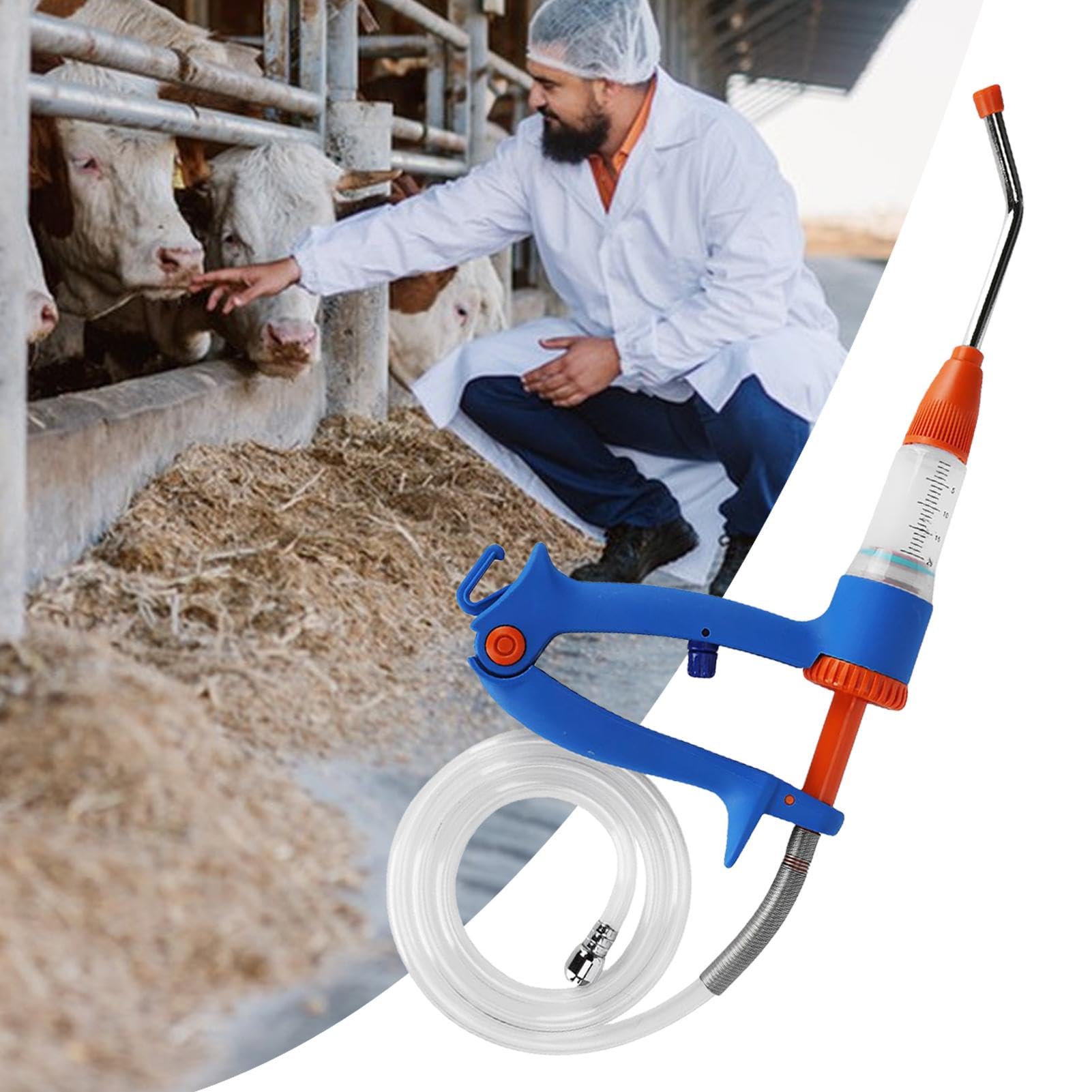 Viehspritze automatisch,Automatische Spritze für Vieh, Rinderspritzenwerkzeug 20 ml, Kontinuierliche Spritze für Nutztiere, Veterinärspritze für Rinder, Ziegen, Schweine, Spritzeninjektor für Nutztier