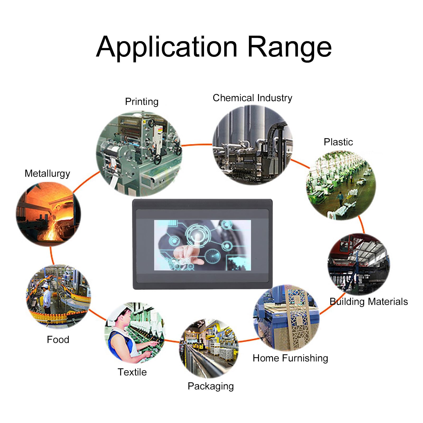 Pantalla Táctil PLC 4.3 Pulgadas TFT LCD HMI con CPU ARM9 600MHz para Controladores Inteligentes y Sistemas Industriales