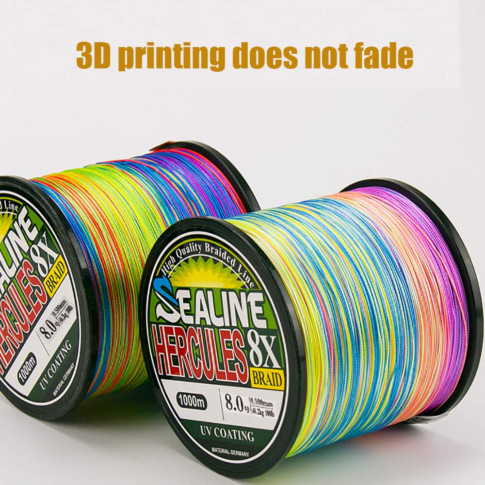 Filo da Pesca trecciato 8 Fili 500m, Liscio in PE multifilamento trecciato, per Pesca in Mare 8.3 – 40.5 kg (0.16-05MM) disponibile in più colori