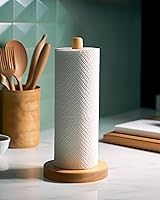 KitchLife Beechwood Paper Towel Holder - Freestanding Countertop Stand with Anti-Skid Base, Easy Assembly