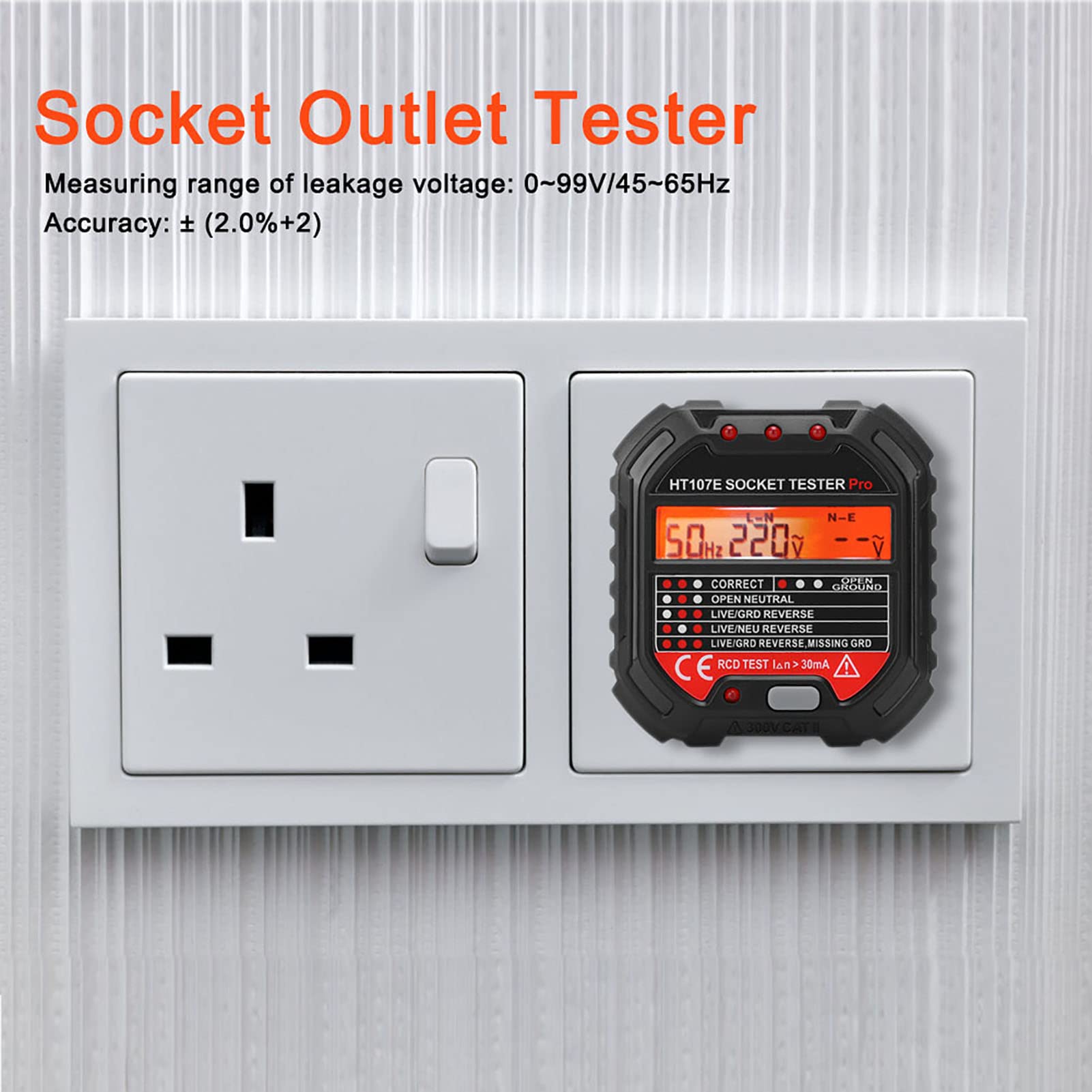 Outlet Tester with LCD Display, Receptacle Socket Tester Circuit Analyzer - Image 2